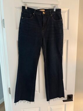 Kut from the Kloth Black Wide-Leg Jeans with Raw Hem
